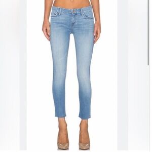 Mother The Looker Ankle Fray Jeans Tourist Trap Blue Skinny‎ Low Rise Size 26